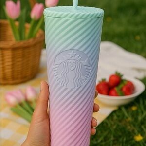 Starbucks Tumbler‎ Pastel Ombré Gradient Swirl Limited Ed 24 Oz  2025 Cold Cup